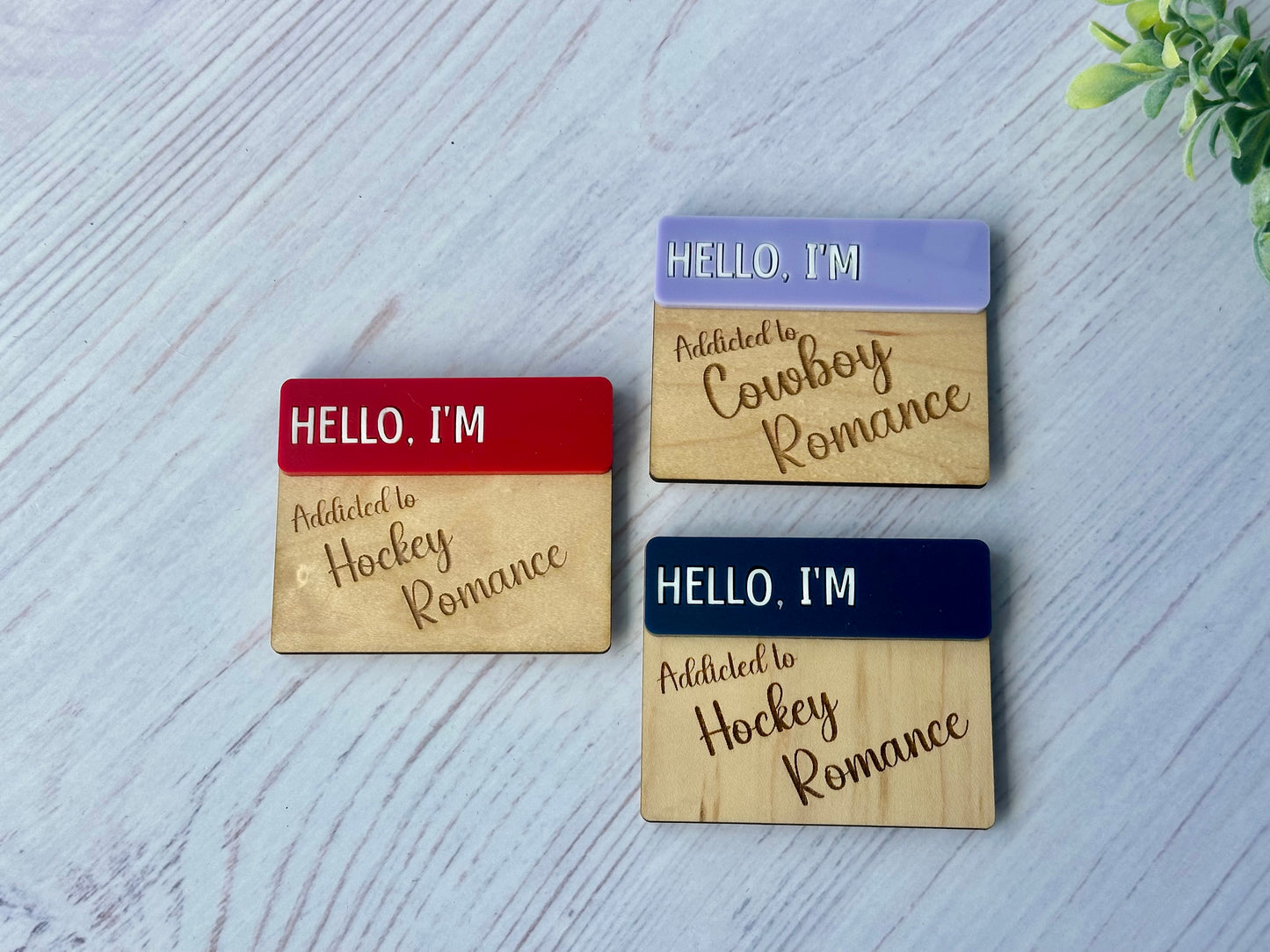 Bookish Romance Magnet - "Hello I'm Addicted to Cowboy Romance/Hockey