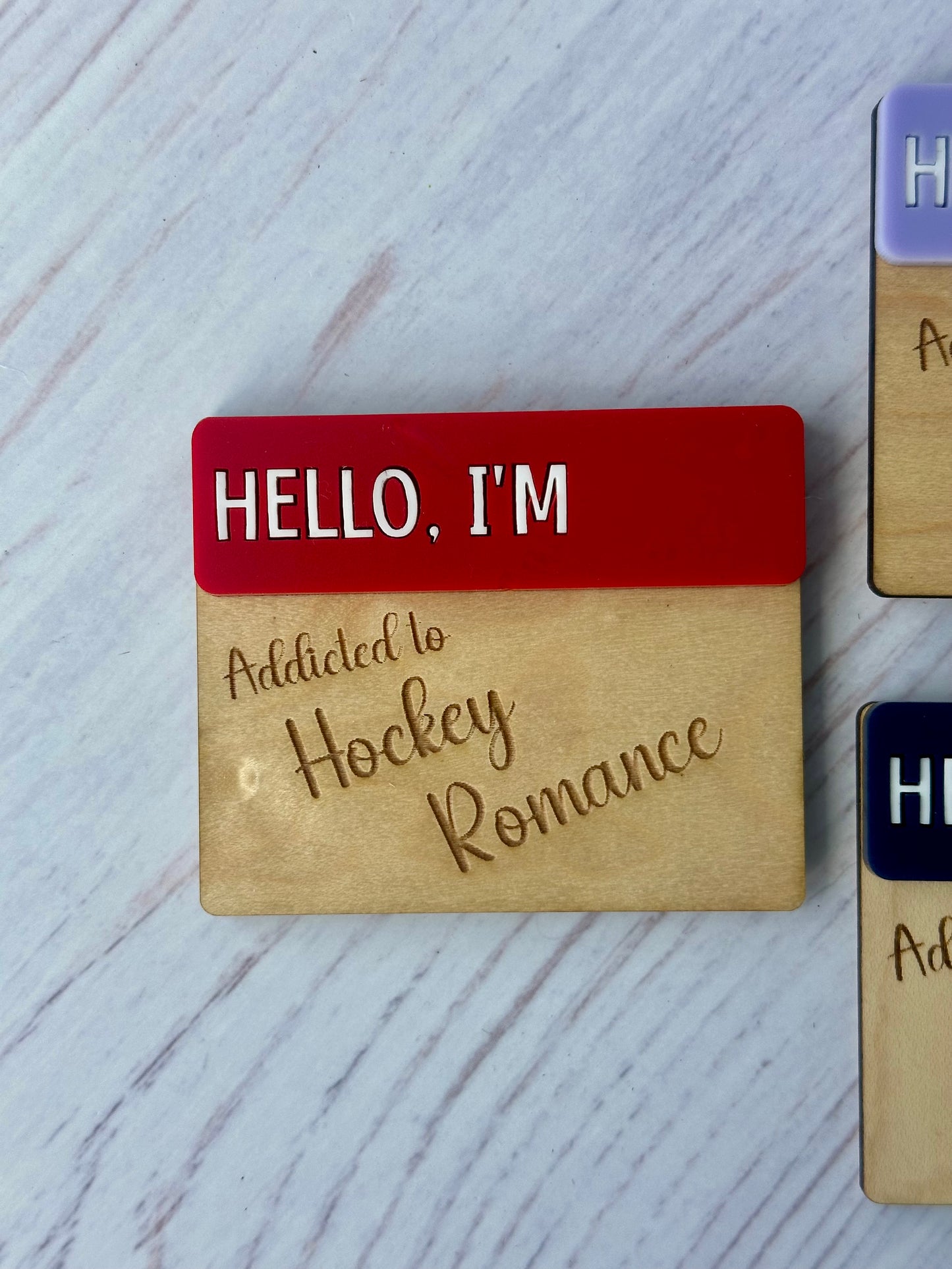 Bookish Romance Magnet - "Hello I'm Addicted to Cowboy Romance/Hockey