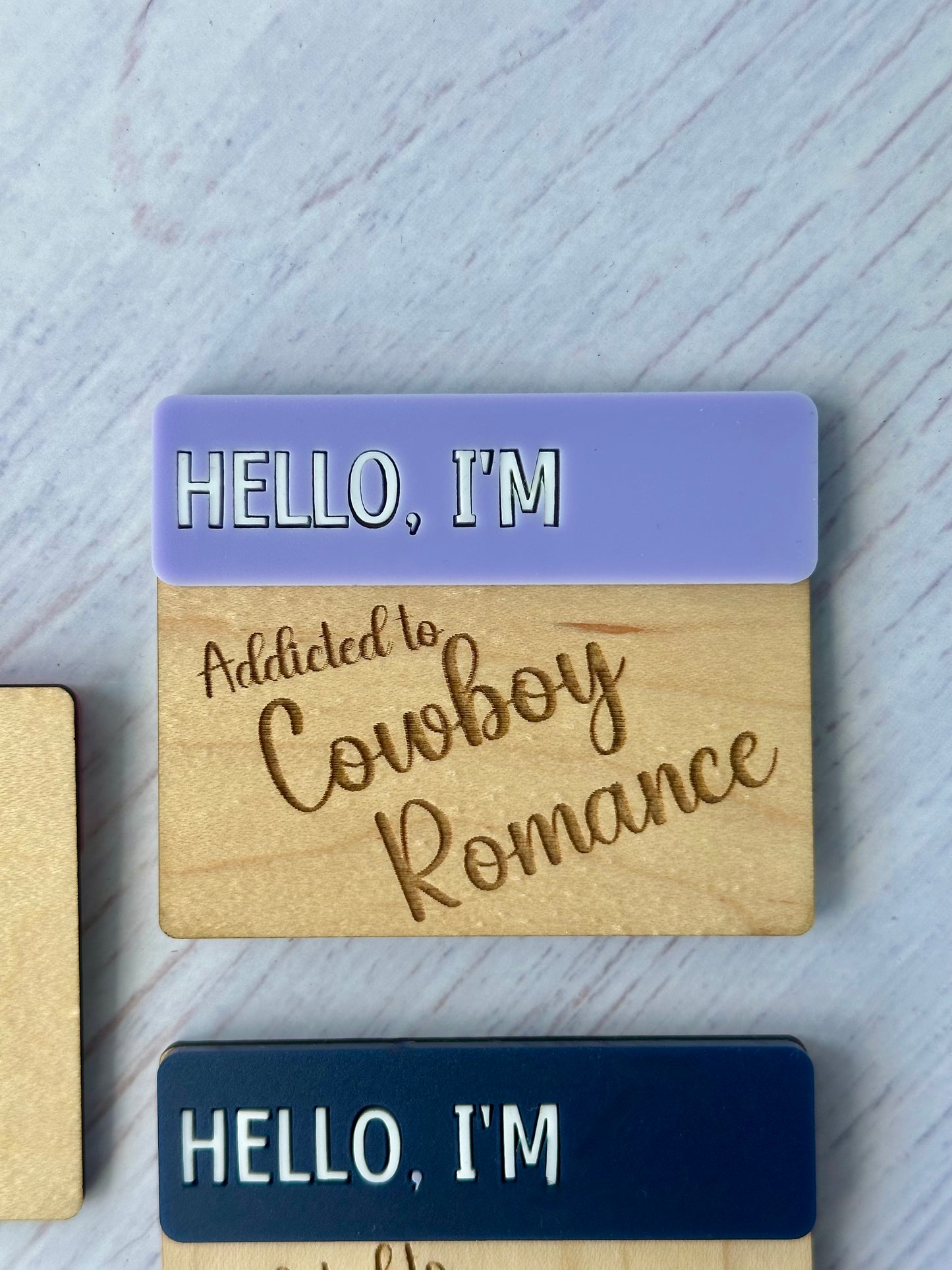 Bookish Romance Magnet - "Hello I'm Addicted to Cowboy Romance/Hockey