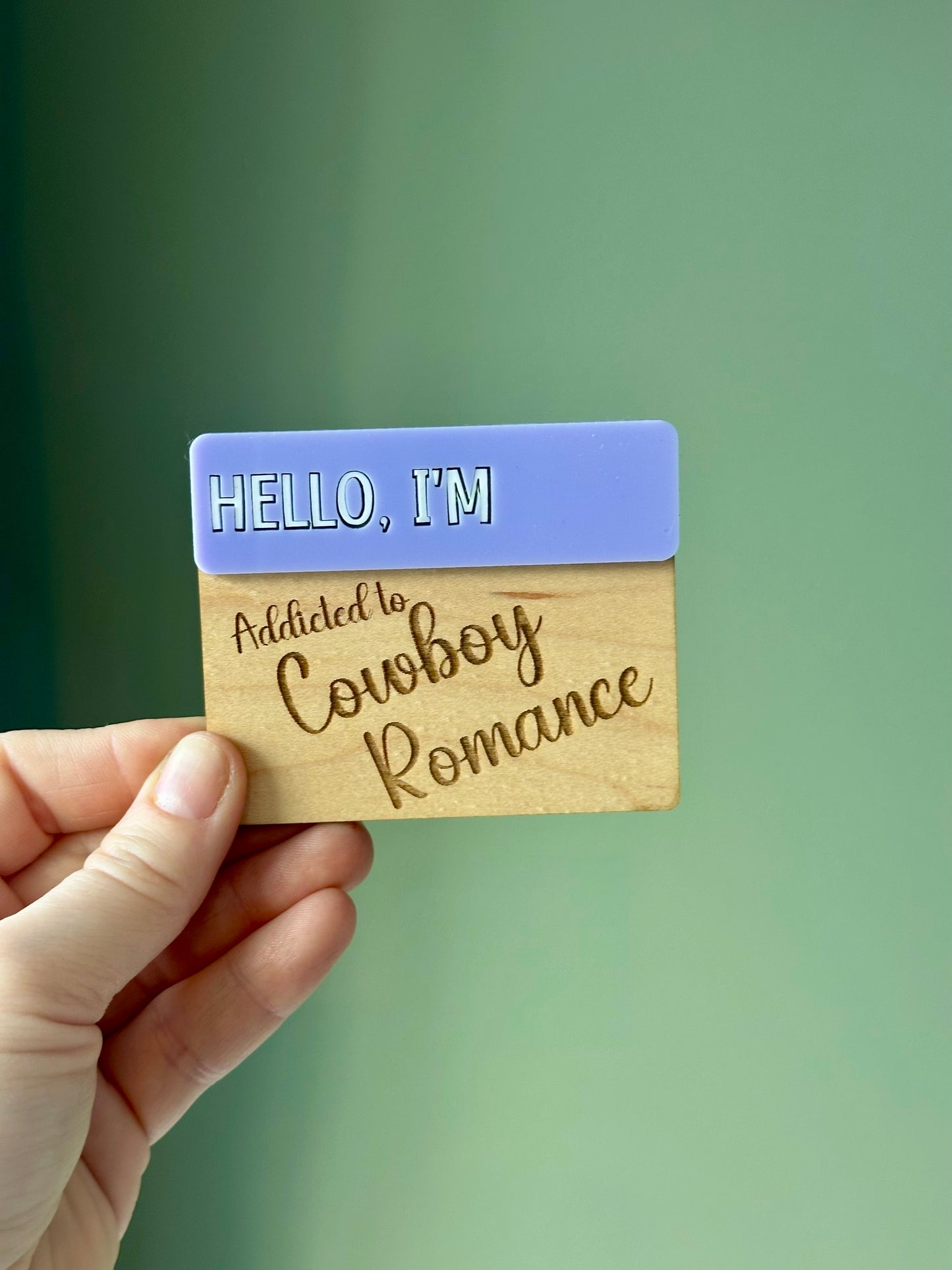 Bookish Romance Magnet - "Hello I'm Addicted to Cowboy Romance/Hockey